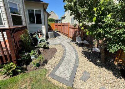 residential project pavers next to home